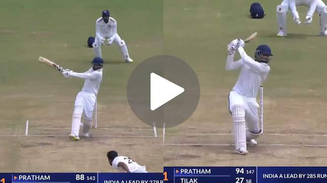 [Watch] 6, 4, 4! Shubman Gill's Replacement Pratham Singh Smashes A Blistering Ton In Duleep Trophy